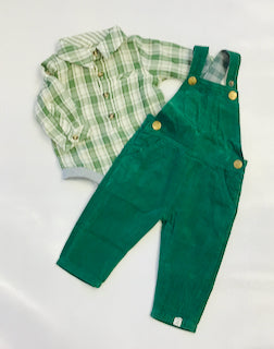 Green plaid online onesie