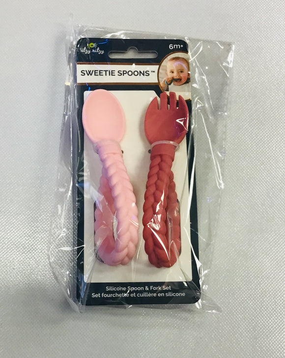 Itzy Ritzy SWEETIE SPOONS™ - SILICONE BABY FORK + SPOON SET