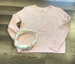 Mini Molly Sparkle Light Pink Sweater