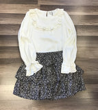 Mini Molly Black Daisy Skirt