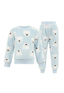 Lola and the Boys Baby Blue Bear Fuzzy Set