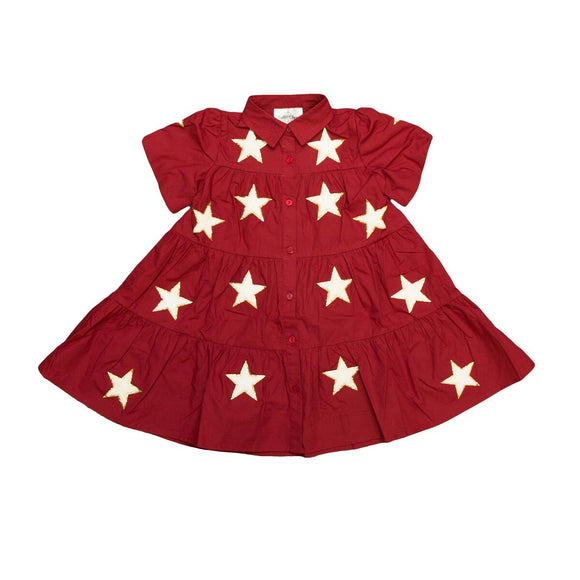 Belle Cher Maroon Star Dress