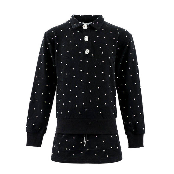 Lola and the Boys Black Sparkle Skirt Set