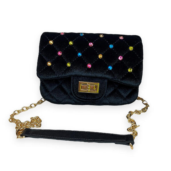 Doe a Dear  Black velvet purse