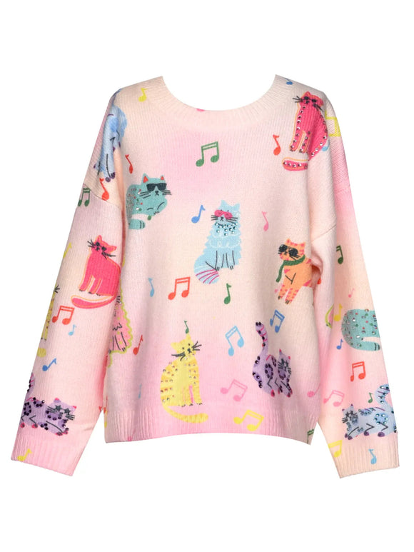 Baby Sara Cat print Sweater