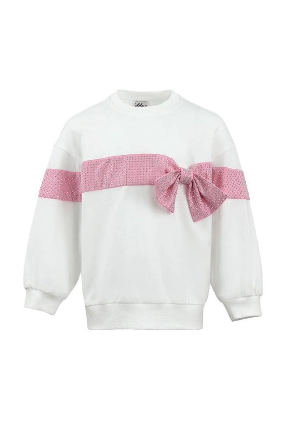 Lola and Boys Crystal Bow Sweater