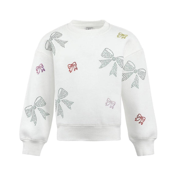 Lola and the Boys Crystal Bow Sweatshirt