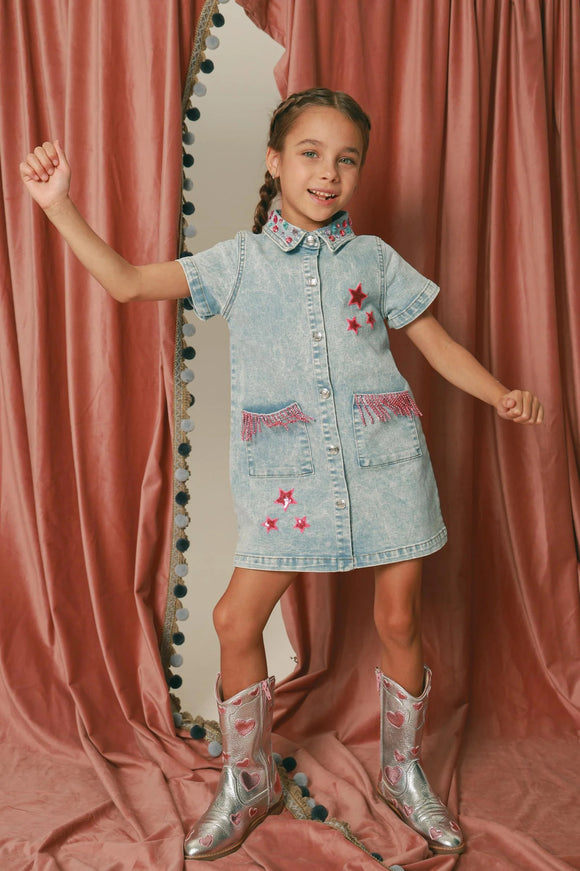 Three Wildflower Designs Dolly Denim Dress