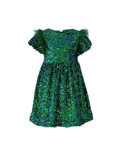 Lola and the Boys Emerald Shimmer Party Dress