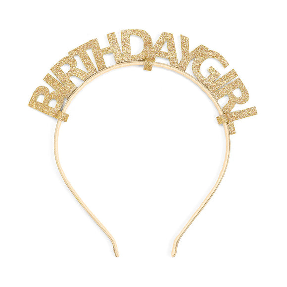 Sweet Wink Gold Happy Birthday Headband