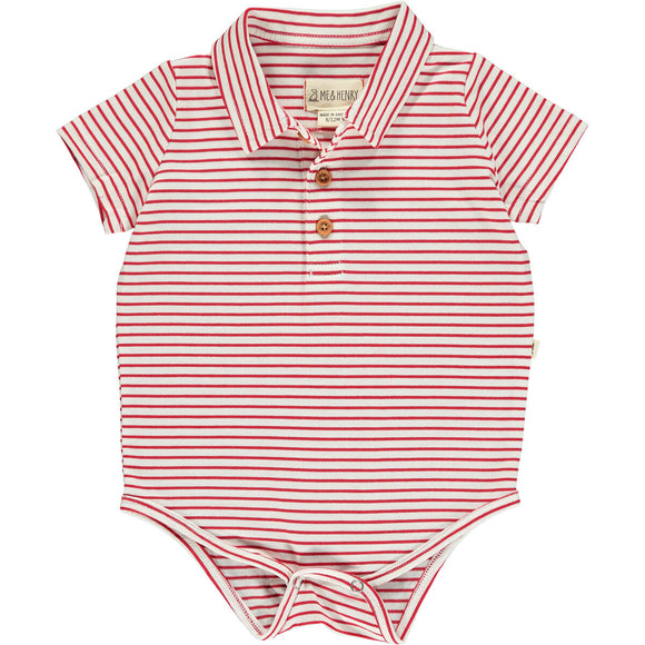Me and Henry Polo Onesie Red/White