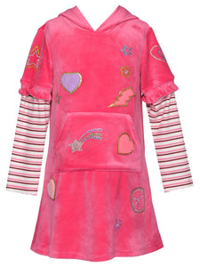 Baby Sara Velour Hoodie Dress