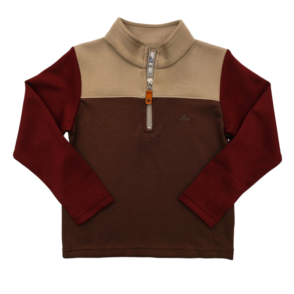 SouthBound Pullover in Khaki/Brown/Maroon