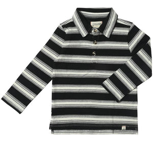 Me & Henry Midway Polo in Black/White Stripe