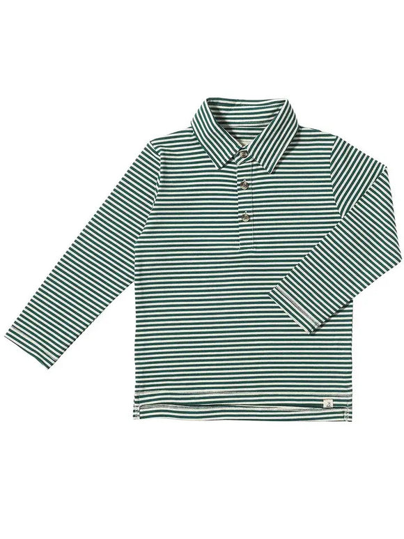 Me & Henry Midway polo in Dark Green/White