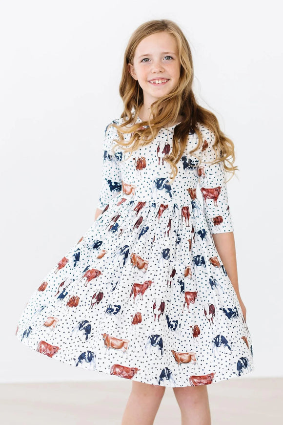 Mila & Rose Moo Meadows Pocket Twirl Dress