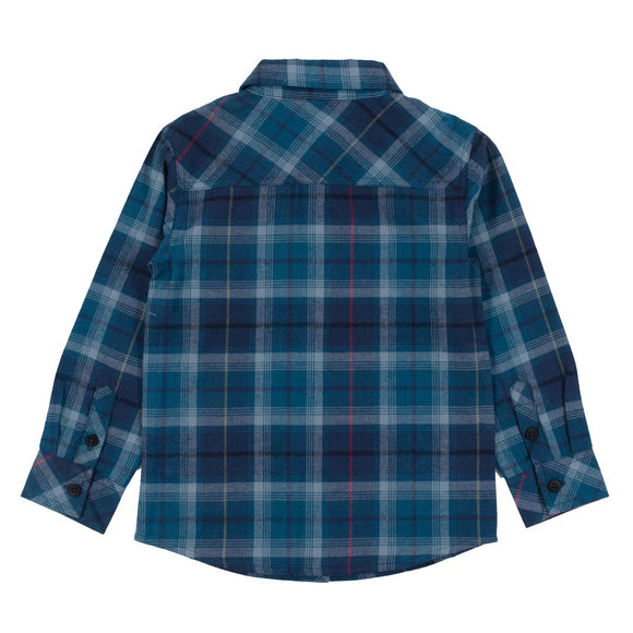 Nano Navy Plaid Button Up