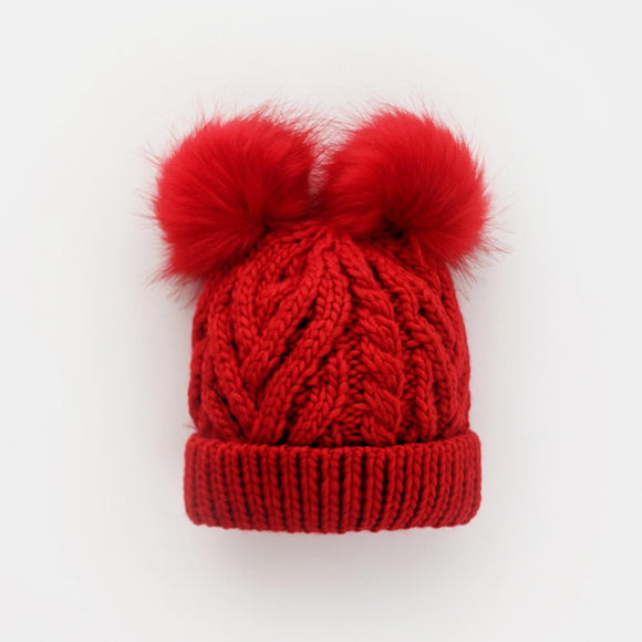 Huggalugs Red Fluffer Beanie