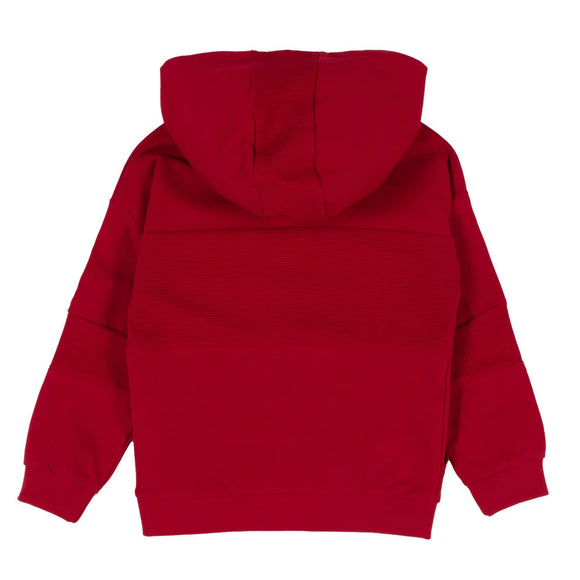 Nano Red Textured Hoodie Boys