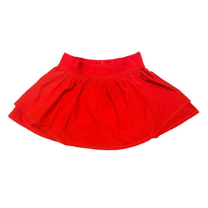 Little Olin Red Gathered Mini Skort