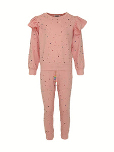 Lola Rainbow Crystal Ruffle Jogger Set