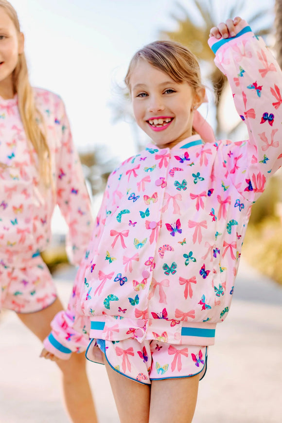 Three Wildflower Designs Satin Bow Jacket