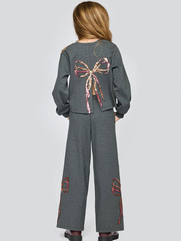 Hannah Banana Sequin Bow Sweatshirt
