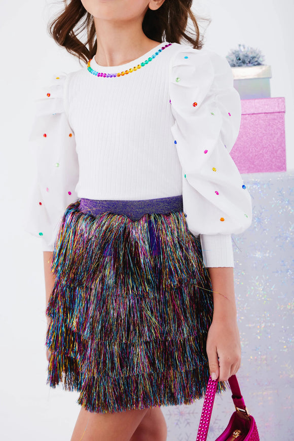 Lola and the Boys Shimmer Tinsel Party Skirt