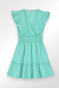 Mini Molly Volume Dress in Aqua Blue