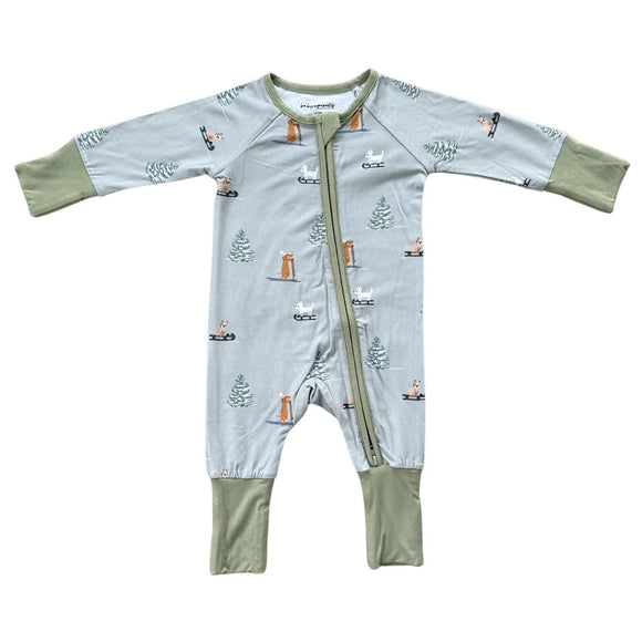 Baby Sprouts Sled Dogs Zip Romper