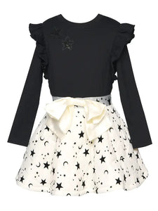 Baby Sara Ruffle Dress with Star Print Puff Skirt