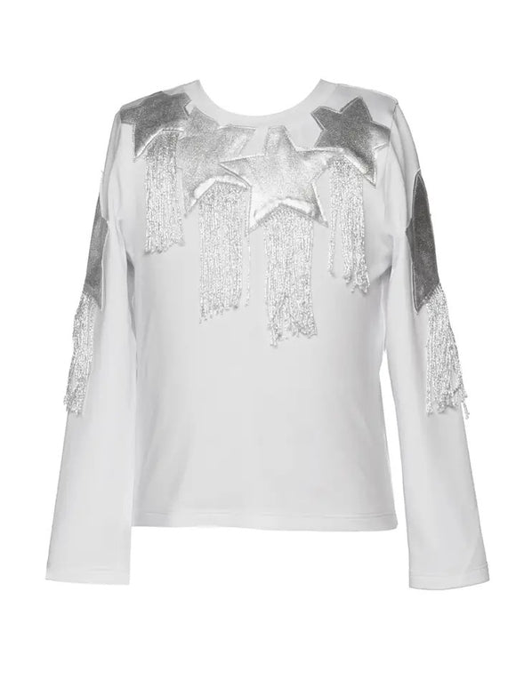 Baby Sara Metallic Fringe Star Shirt