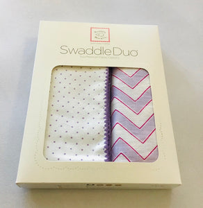 Swaddle Designs Purple dot and Zig Zag boxed set