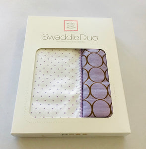 Swaddle Designs Purple dot and circle boxed set