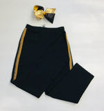 Mini Molly Black Tux Pant Gold Stripe