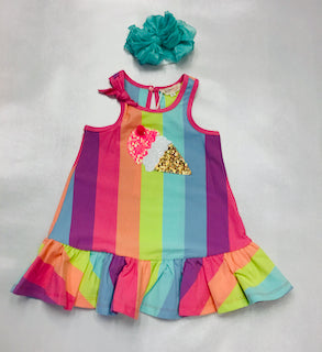 Baby Sara Ice Cream   Patch Rainbow Dress