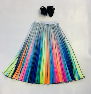 Lola and the Boys Rainbow Striped Midi Skirt