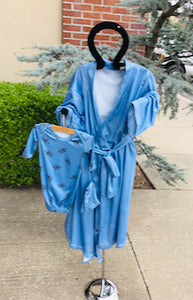 Queen Maddyn Dusty Blue Robe and Arrow Gown Set