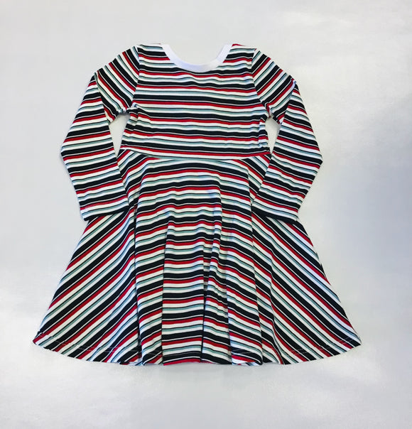 Vignette Abbey Dress Black Multi Stripe