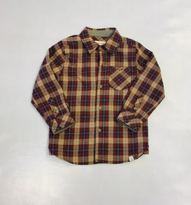 Me and Henry Brown/beige plaid woven shirt