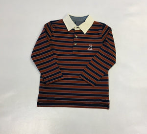 Me and Henry Brown/navy stripe polo