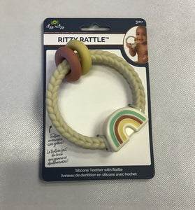 Itzy Ritzy Neutral RITZY RATTLE™ WITH TEETHING RINGS