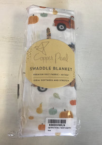 Copper Pearl Swaddle Blanket  "Hayride"