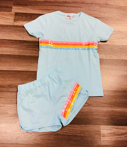 Lola and the boys Sequin Stripe Short Set