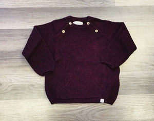 Me and Henry Baby Sweater Burgundy