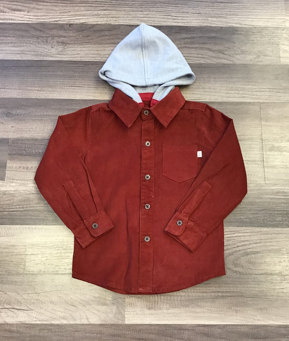 Me and Henry Erin Hooded Shirt Red cord