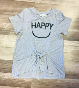 Hannah Banana "Happy" Tie Front Shirt