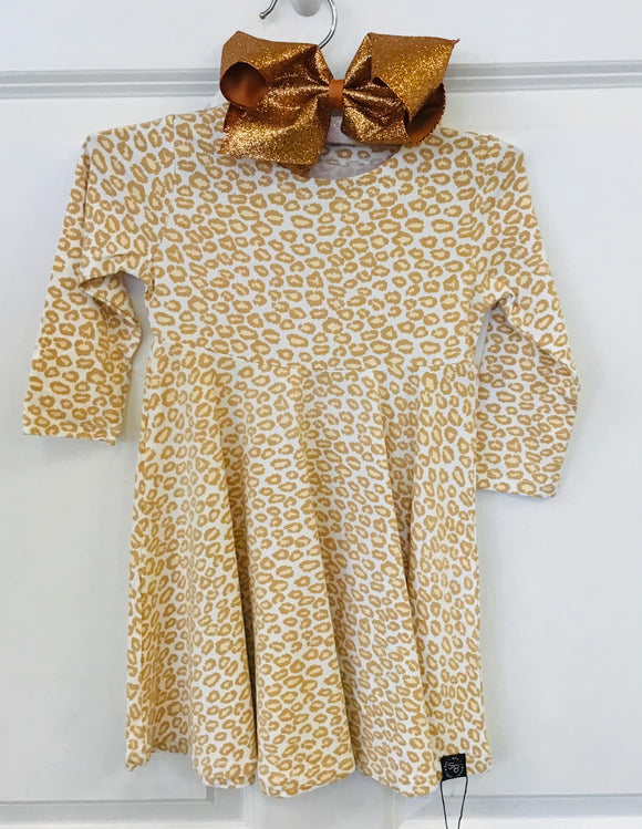 Sweet Bamboo Swirly Girl Dress Leopard