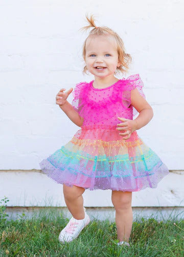 Isobella & Chloe Birthday Sprinkles Dotted Organza Dress